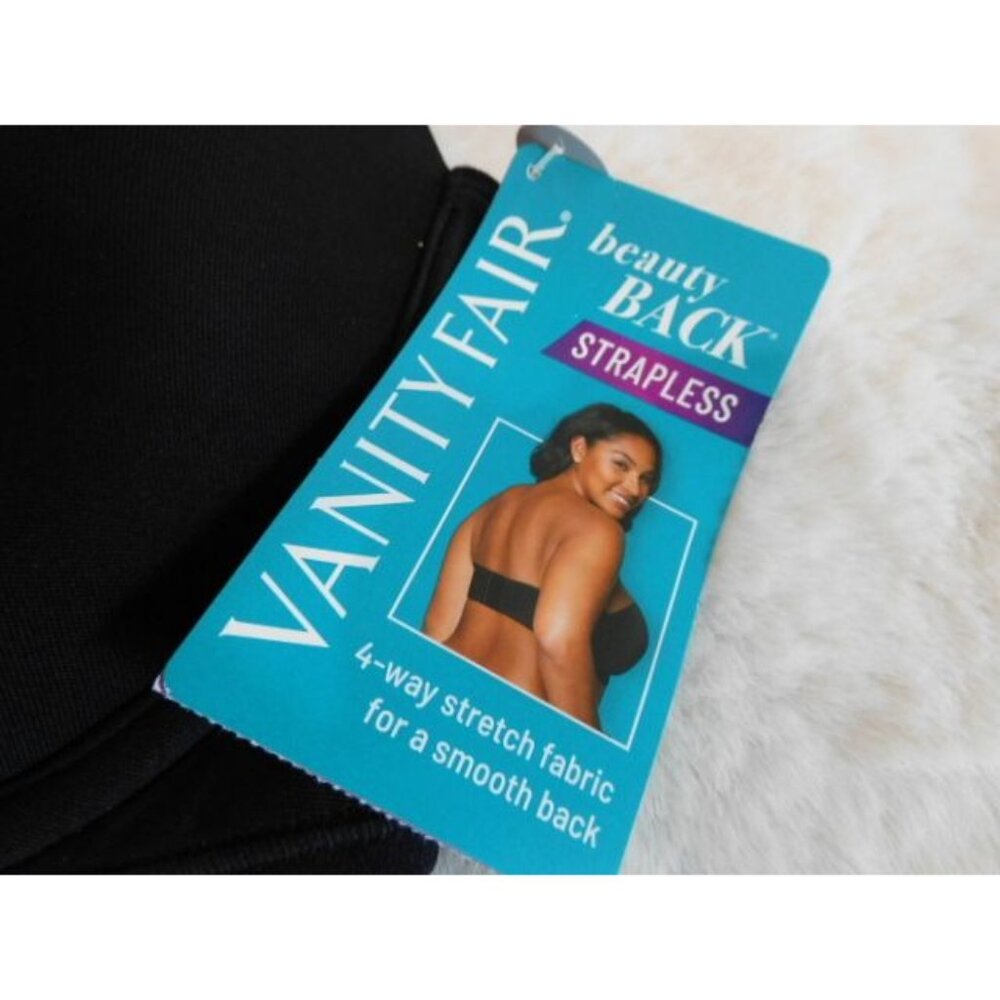 Vanity Fair 38D Women's Beauty Back Smoothing Strapless Bra Black - Picture 4 of 7